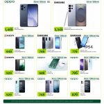 Smartphone deals at Al Meera featuring Oppo Reno, Samsung Galaxy S25 Ultra, and Xiaomi Redmi phones.