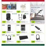 Computer peripherals sale at Al Meera with Promate, Casio calculators, and Logitech keyboards and headsets.