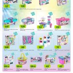 Al Meera toy sale featuring Canal Toys slime kits, digital cameras, and dollhouse play sets.