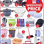 Safari Hypermarket kitchenware sale featuring cookware sets and household utilities.