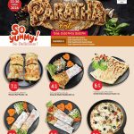 Safari Hypermarket Paratha Fest menu featuring various stuffed paratha rolls.
