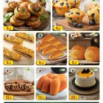 Sweet treats at Al Meera featuring blueberry muffins, vanilla madeleines, and pineapple cake.
