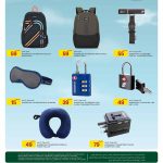 American Tourister backpacks, TSA locks, and travel pillows.