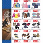 Carrefour Qatar Eid Special flyer page 14 displaying offers on kids' clothing, bath essentials, and adult footwear.