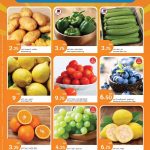 Fresh Produce Sale – Potatoes, Tomatoes, Grapes, and Blueberries.