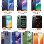 Grand Hypermarket smartphone deals brochure for Eid Al Adha 2026 displaying Vivo V70 FE, Infinix Note Edge, Moto 60 Fusion, and Honor X6c mobile phone specifications and prices