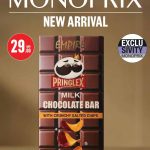 New arrival at Monoprix: Pringlex Milk Chocolate Bar with crunchy salted chips.