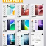 Al Rawabi Electronics Qatar Ultimate Tech Fest promotion flyer Page 4 highlighting Vivo, Xiaomi Redmi, Oppo, and Honor mobile phones.