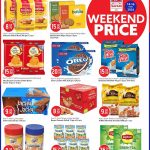 Weekend prices on Oreo cookies, Britannia rusk, and Lipton green tea at Safari outlets.