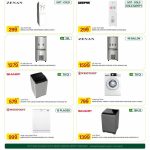 Al Meera major home appliances including Sharp washing machines and Zenan water dispensers.