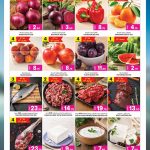 Ansar Gallery fresh food market offers including Egyptian onions, red beetroot, fresh fish, Pakistani beef, and local Arabic lamb.