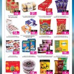 Ansar Gallery confectionery and snacks deals featuring Twix minis, Ferrero Rocher, KitKat, Cadbury dairy milk, and Ritz crackers.