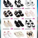 Ansar Gallery footwear sale featuring ladies high heel sandals, loafers, boys sandals, and gents plastic slippers.