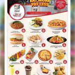 Ansar Gallery Food Court Summer Offers Flyer featuring Arabic, Tunisian, Iranian, and Indian food items.