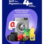 Carrefour PayLater promotion offering zero percent interest split payments into 4 monthly installments.