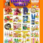 Mark and Save Hyperstore Qatar Fantastic Deals promotion flyer page 1 featuring fresh groceries, daily staples, and household cleaning products.