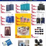 Rawabi Hypermarket travel gear deals featuring hard-case luggage trolley bags and home comfort items.