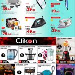 Clikon and Impex small kitchen appliances flyer page 8 featuring blenders, kettles, airfryers, and hair dryers.