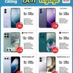 Safari Mobile Shop special offers flyer showcasing Oppo Motorola and Tecno Spark smartphone specifications