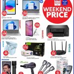 Safari Hypermarket electronics deals featuring Apple iPad, HP and Lenovo laptops, Brother printer, and Anker earbuds.
