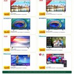 Al Meera Smart TV deals showing ALM 4K UHD, Skyworth Google TV, Hisense QLED, and LG 55-inch UHD TVs.