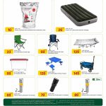 Outdoor and Camping Gear Sale at Al Meera including Charcoal, Airbeds, Chairs, and Flashlights