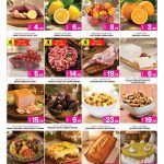 Supermarket flyer displaying fresh fruits vegetables meats and bakery items on offer at Ansar Gallery