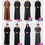 Traditional women fashion flyer showcasing a premium collection of elegant black and brown modest abayas