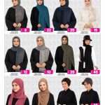 Ansar Gallery seasonal offers on ladies sheila hijab and bone caps in various colors