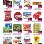 Retail promotional sheet showcasing branded chocolates sweets potato chips and spreads on special offer