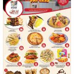 Restaurant food court menu flyer showcasing special dining combos and Arabic cuisine options