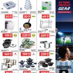 Kitchenware and home organization products on promotion including cookware sets and ironing boards