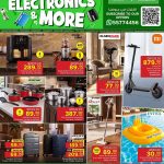 Family Food Centre Qatar Electronics and Home Appliances Flyer featuring Nutricook Air Fryer, Xiaomi Scooter, and Delsey Luggage.