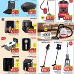 Family Food Centre Appliance Offers featuring Daewoo Air Fryer, Hoover Vacuum Cleaner, and Geepas Waffle Maker.