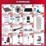 Olsenmark home appliances including washing machines, air coolers, and vacuum cleaners at Family Food Centre Qatar.