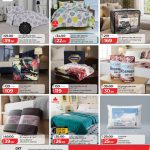 Home bedding collection showing flat sheets comforter sets blankets and pillows on special promotion