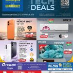 LuLu Connect Tech Deals promotion poster featuring Honor 600, Vivo Y31s, Frigidaire A/C, and Samsung 65-inch QLED TV
