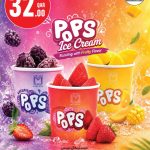 Monoprix exclusive dessert advertisement for Mystical Pops ice cream cups in blackberry strawberry and mango flavors