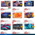 Smart 4K TV sales poster at LuLu Connect Qatar featuring Hisense, Samsung Neo QLED, TCL Mini LED, LG OLED evo, and Sony Google TVs.