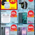 Monoprix Qatar smartphone and tech special offers on Samsung Galaxy S26 Ultra, Apple AirPods 4, Redmi Watch 5, and Motorola.